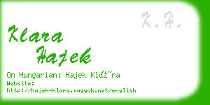 klara hajek business card